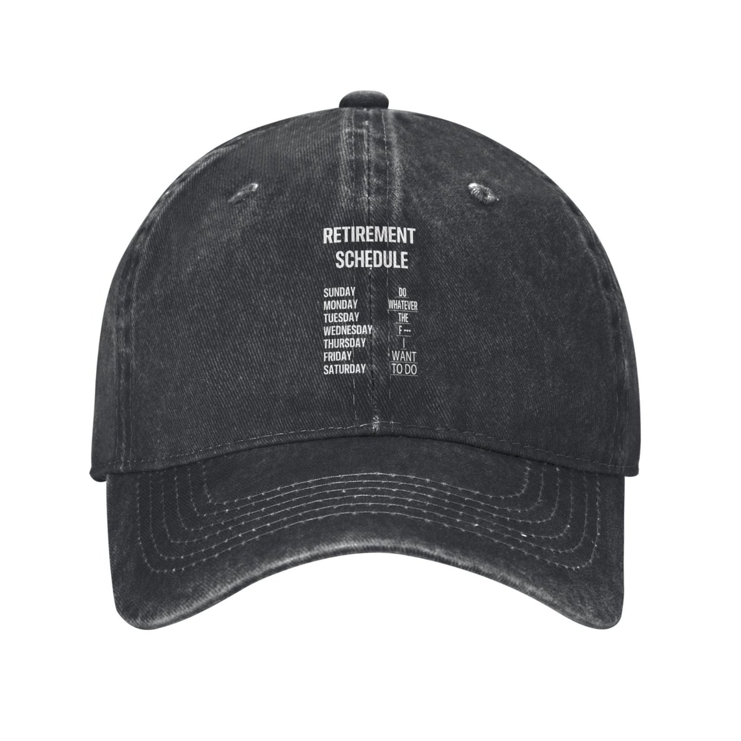 Retirement Schedule Retirement Gift Printed unisex baseball cap adjustable cap outdoor sunshade trucker hat