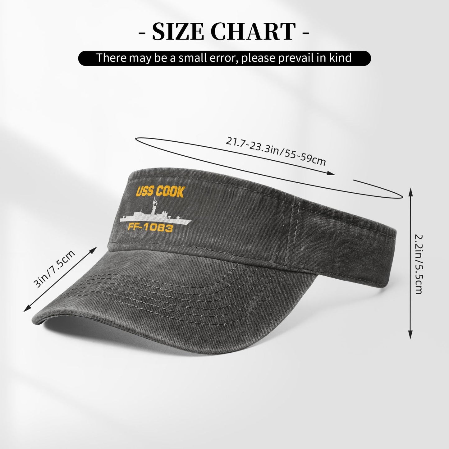 USS Cook (FF-1083) Printed adjustable Empty Top Baseball Sun Cap unisex outdoor sports hat veterans gift