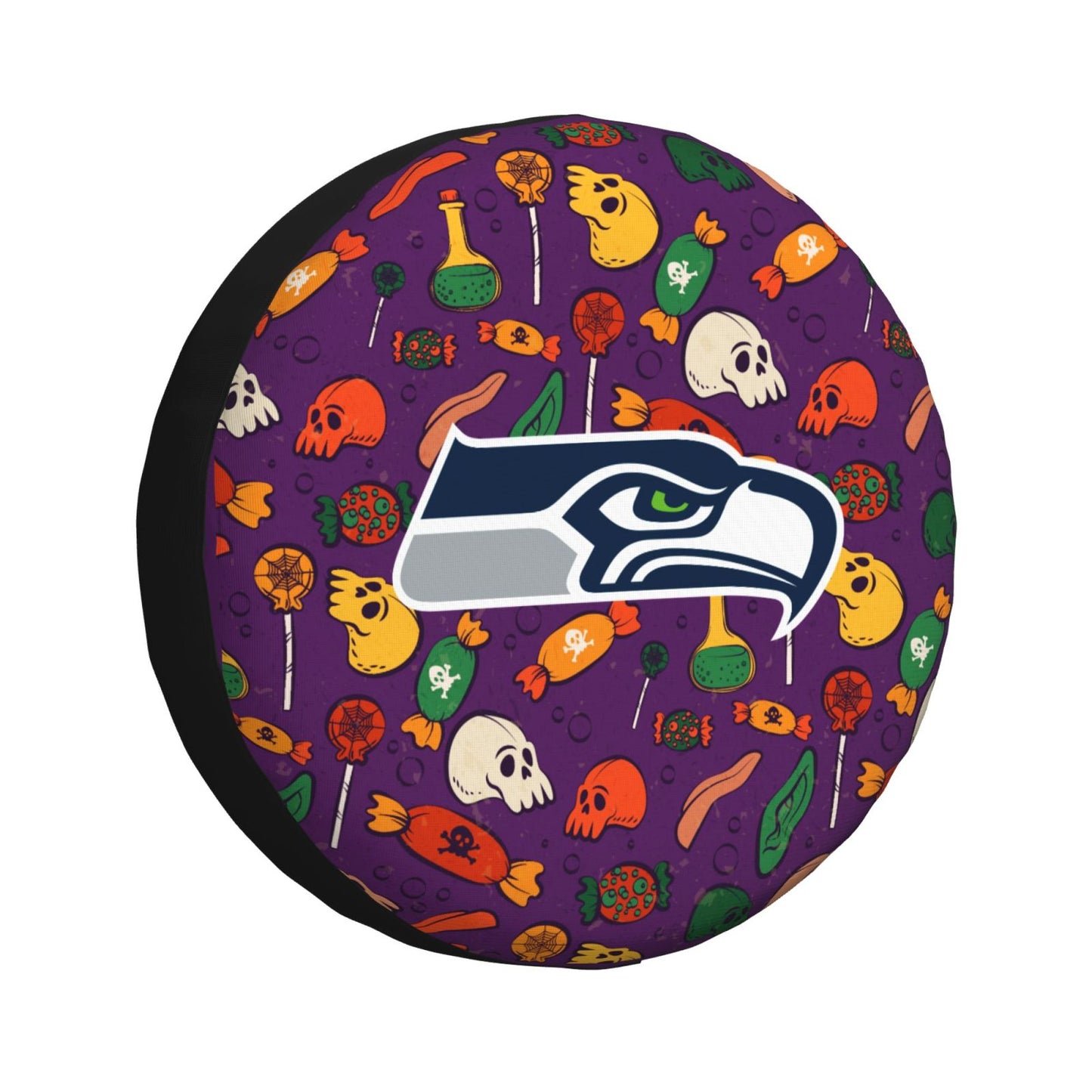 Seattle Seahawks print Halloween candy print car tire cover tire dust cover
