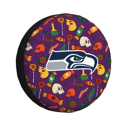 Seattle Seahawks print Halloween candy print car tire cover tire dust cover