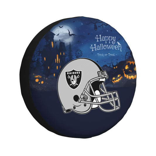 Las Vegas Raiders printed car tire cover Happy Halloween printed tire dust cover