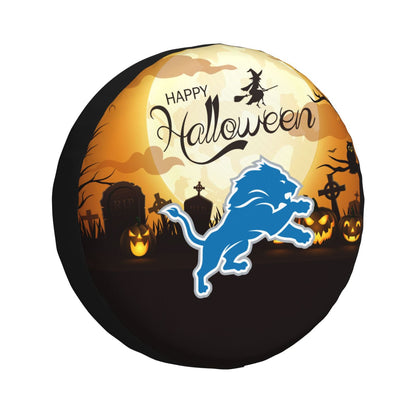 Detroit Lions Print Halloween background printed tire dust cover car tire cover