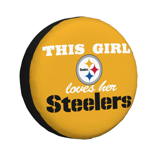 Pittsburgh Steelers Printing wheel dust cover Solid color background car tire cover