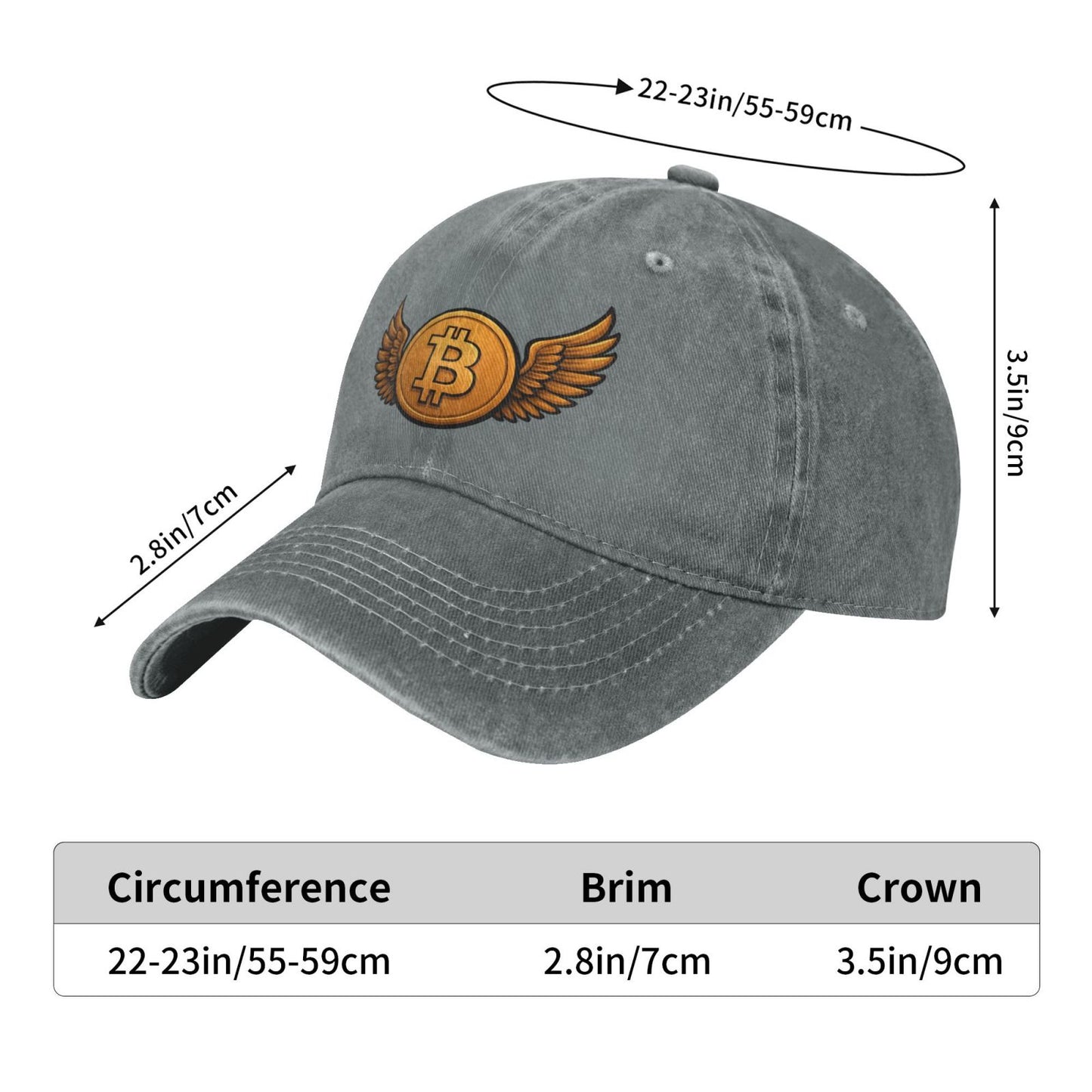 Bitcoin Logo Prints Printed unisex baseball cap adjustable cap outdoor sun hats trucker hat