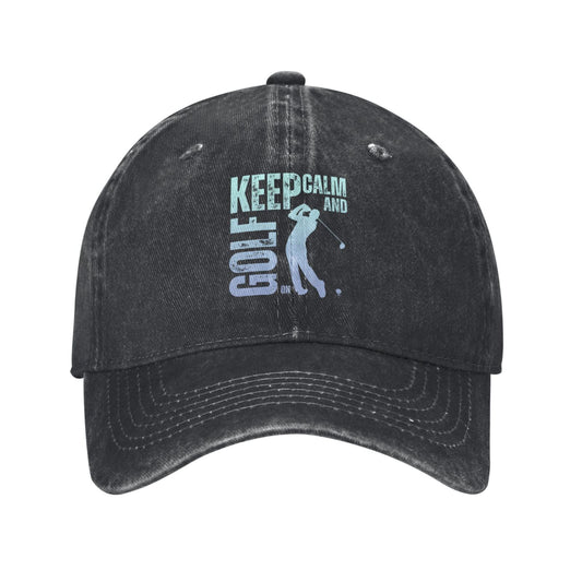 Keep Calm And Golf On Printed unisex baseball cap adjustable cap outdoor sun hats trucker hat
