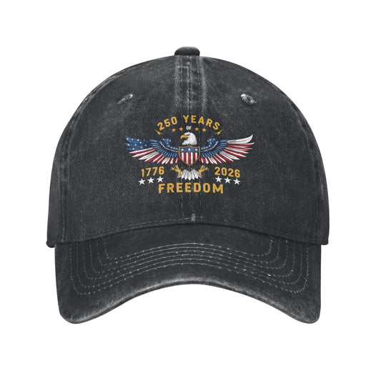 America 250 Years Freedom Printed unisex baseball cap outdoor hats adjustable cap trucker gift hat