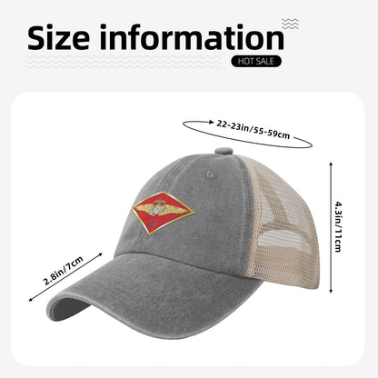 USMC-4MAW Printed unisex baseball cap adjustable grid baseball cap veteran gift