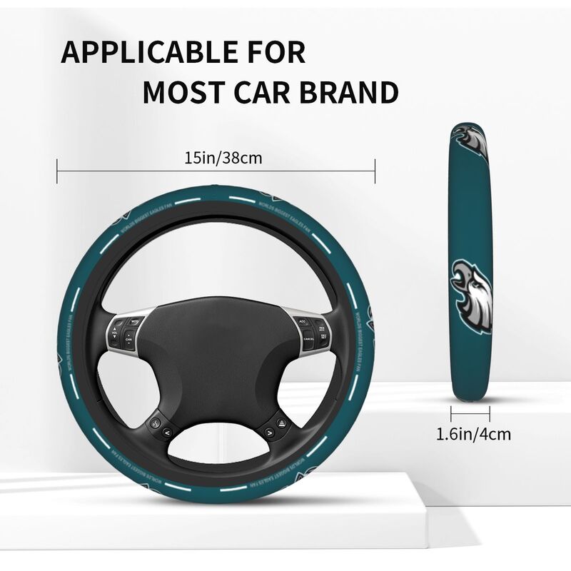 Philadelphia Eagles 5 Printed breathable elastic steering wheel anti slip cover
