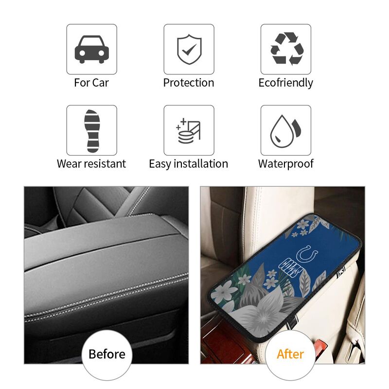 Indianapolis Colts Car armrest box protective cover car center console armrest pad