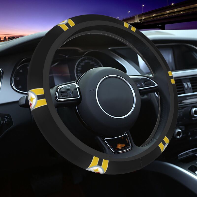Pittsburgh Steelers Printed elastic steering wheel cover anti slip breathable