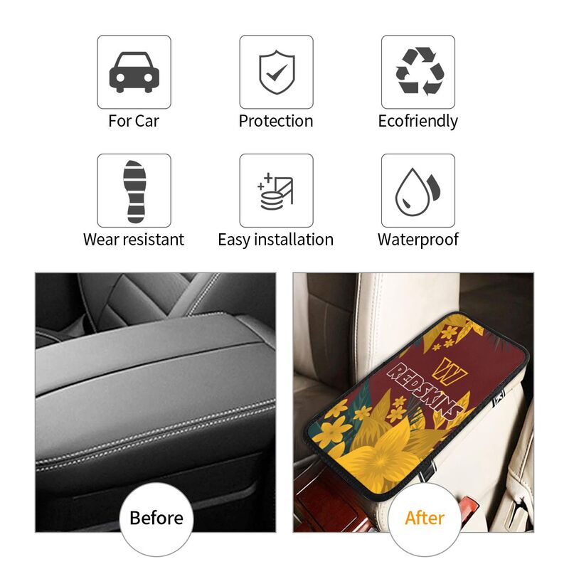 Washington Redskins Car armrest box protective cover car center console armrest pad