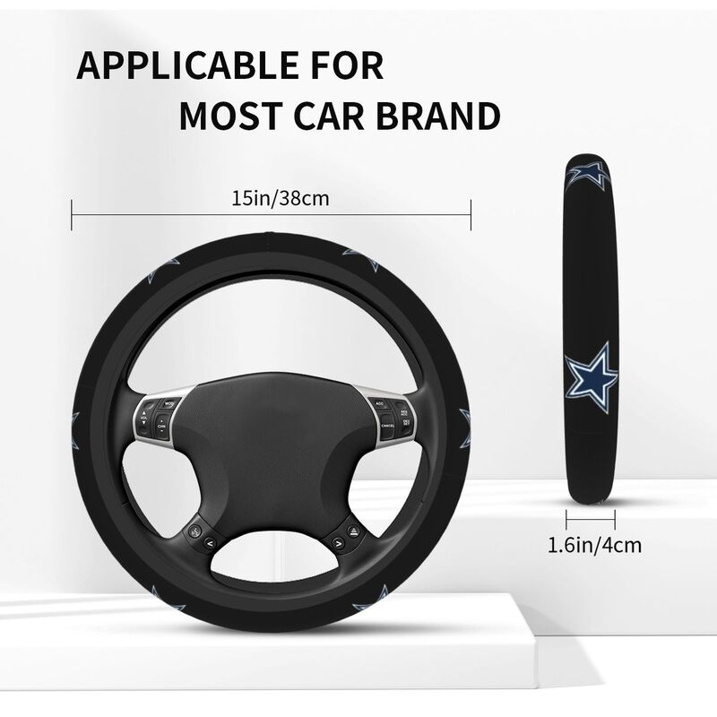 Dallas Cowboys 7 Printed elastic steering wheel cover anti slip breathable