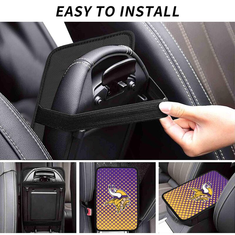 Minnesota Vikings Car handrail box cushion Personalized printed car armrest cover