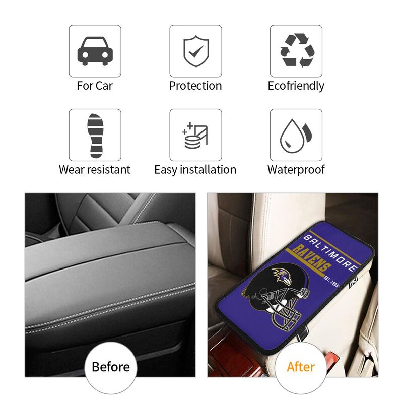 Baltimore Ravens Print car armrest box cushion armrest protective cover