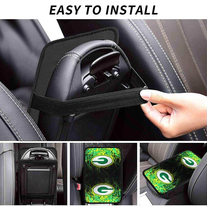 Car armrest box pad Green Bay Packers 5 Printed central armrest box pad protective pad