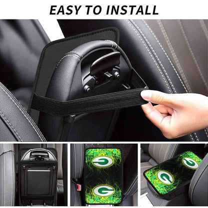 Car armrest box pad Green Bay Packers 5 Printed central armrest box pad protective pad