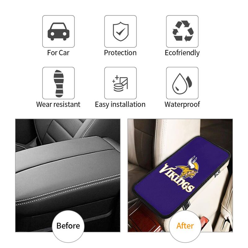 Minnesota Vikings Printed car armrest box pad elbow protection pad