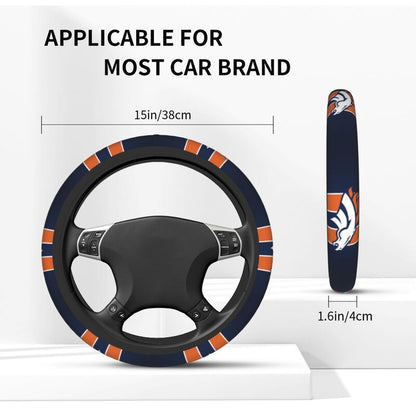 Denver Broncos 2 Printed breathable elastic steering wheel protective cover