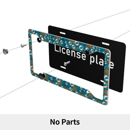 Miami Dolphins Print Car license plate frame four hole license plate holder (one pair)