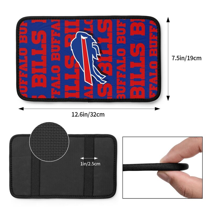 Car armrest box pad Buffalo Bills 1 Printed central armrest box pad protective pad