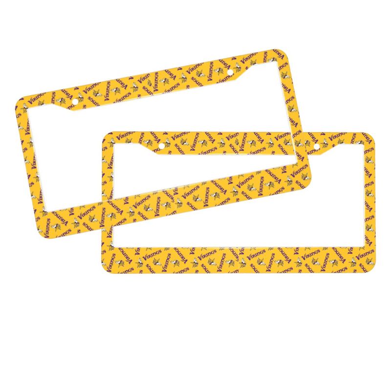 Minnesota Vikings Print front rear license plate holder circular hole license plate holder (one pair)