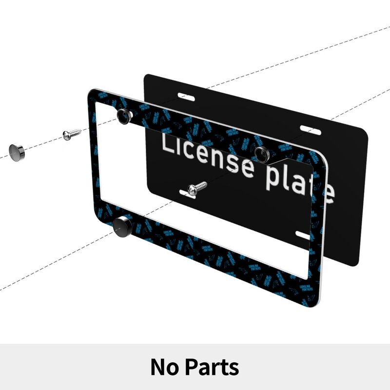 Carolina Panthers Print front rear license plate holder circular hole license plate holder (one pair)