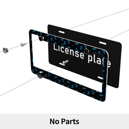 Carolina Panthers Print front rear license plate holder circular hole license plate holder (one pair)