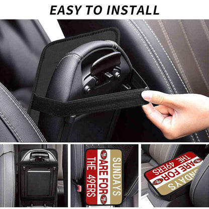San Francisco 49ers Personalized printed car armrest cover Car handrail box cushion