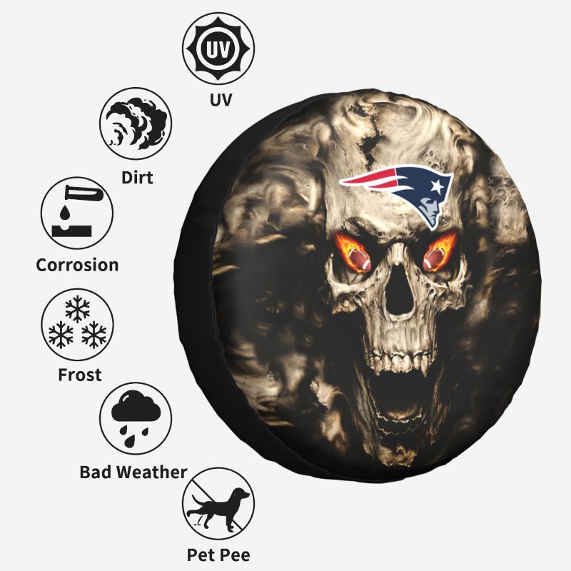 New England Patriots print Skull print car tire cover tire dust cover