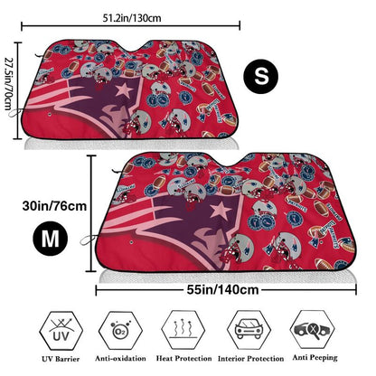 New England Patriots Print multiple sizes car windshield sunshade panel car windshield sunshade cover