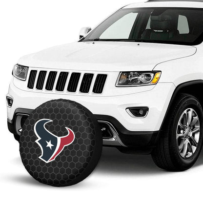 Houston Texans Grid printed car tire cover dustproof and waterproof tire cover
