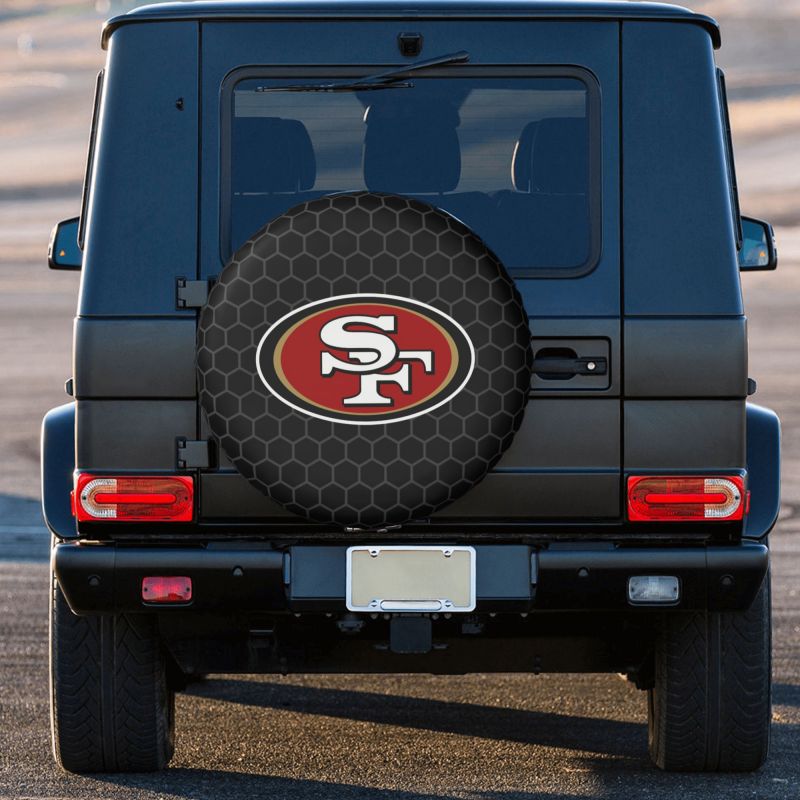 San Francisco 49ers Grid printed car tire cover dustproof and waterproof tire cover