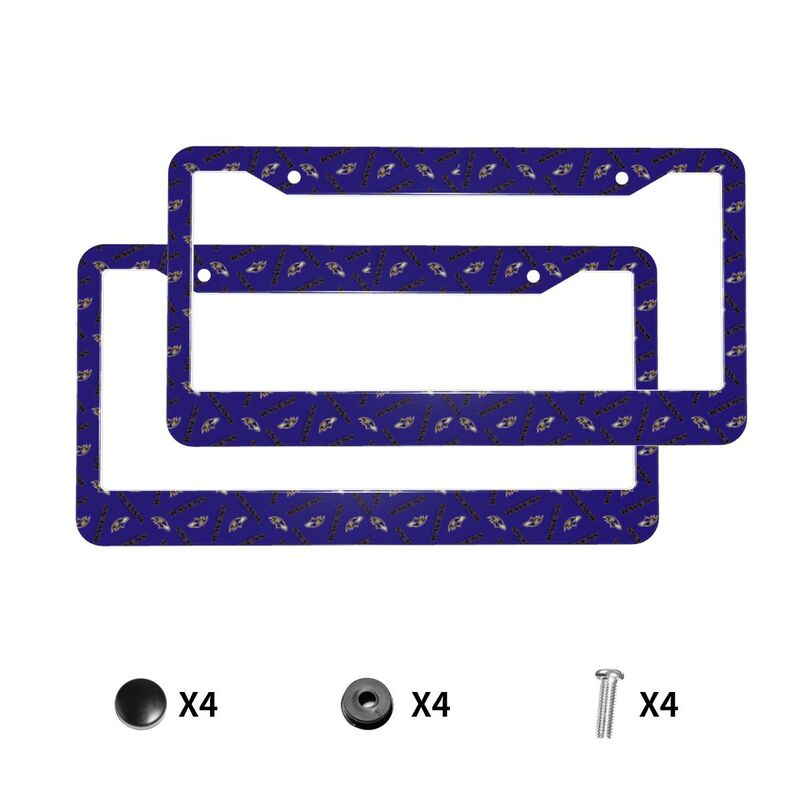 Baltimore Ravens Print front rear license plate holder circular hole license plate holder (one pair)