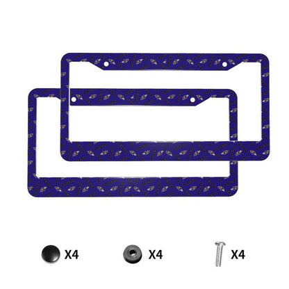 Baltimore Ravens Print front rear license plate holder circular hole license plate holder (one pair)