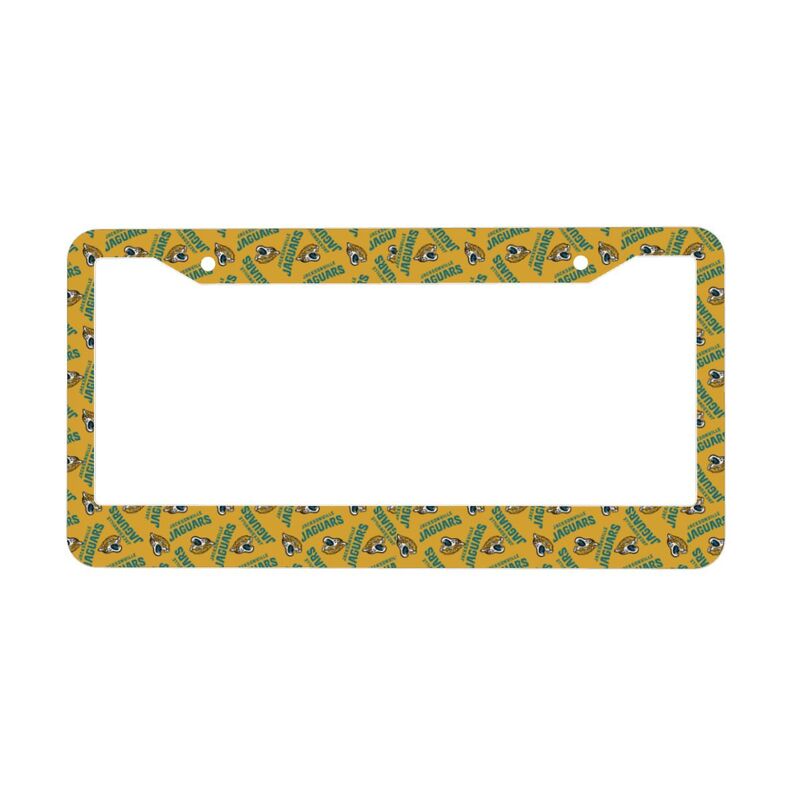 Jacksonville Jaguars Print front rear license plate holder circular hole license plate holder (one pair)