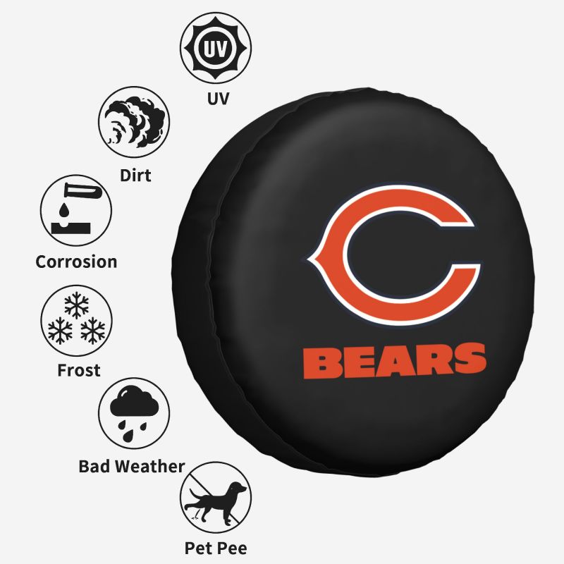 Chicago Bears Car tire protection cover spare tire waterproof and dustproof cover