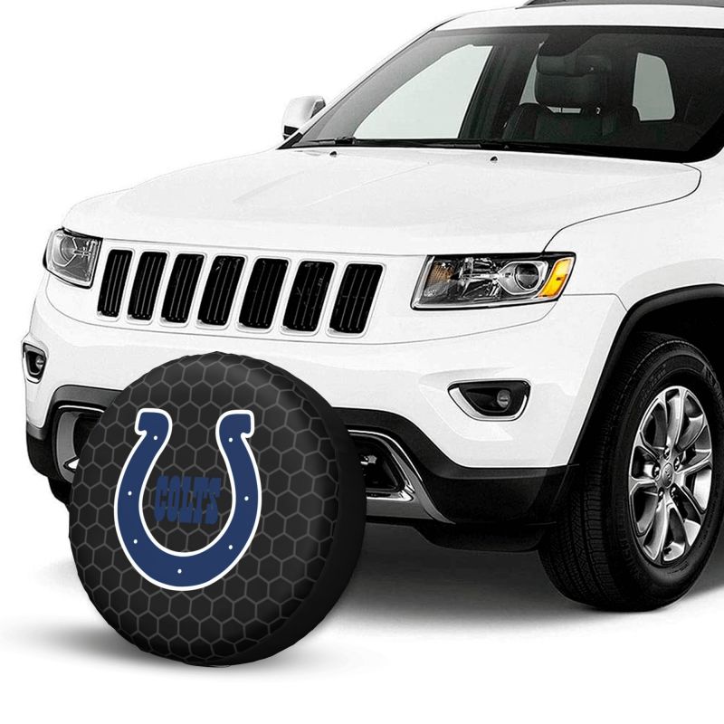 Indianapolis Colts Grid printed car tire cover dustproof and waterproof tire cover
