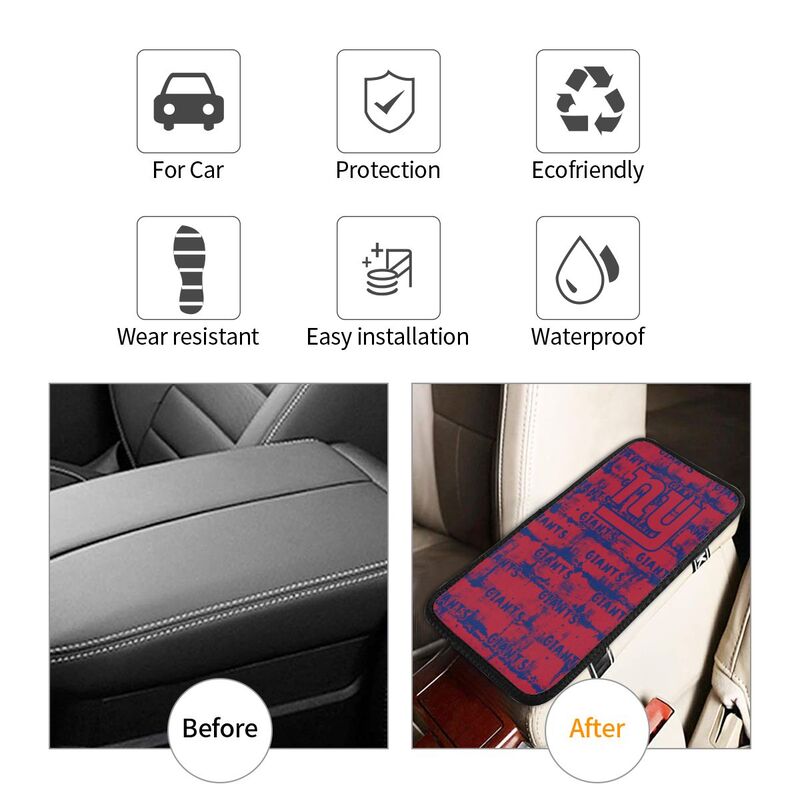 New York Giants print Car armrest box protective cover car center console armrest pad