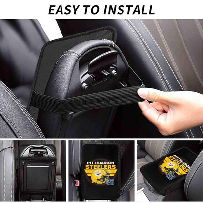 Car armrest box pad Pittsburgh Steelers 3 Printed central armrest box pad protective pad