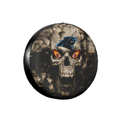 Carolina Panthers print Skull print car tire cover tire dust cover