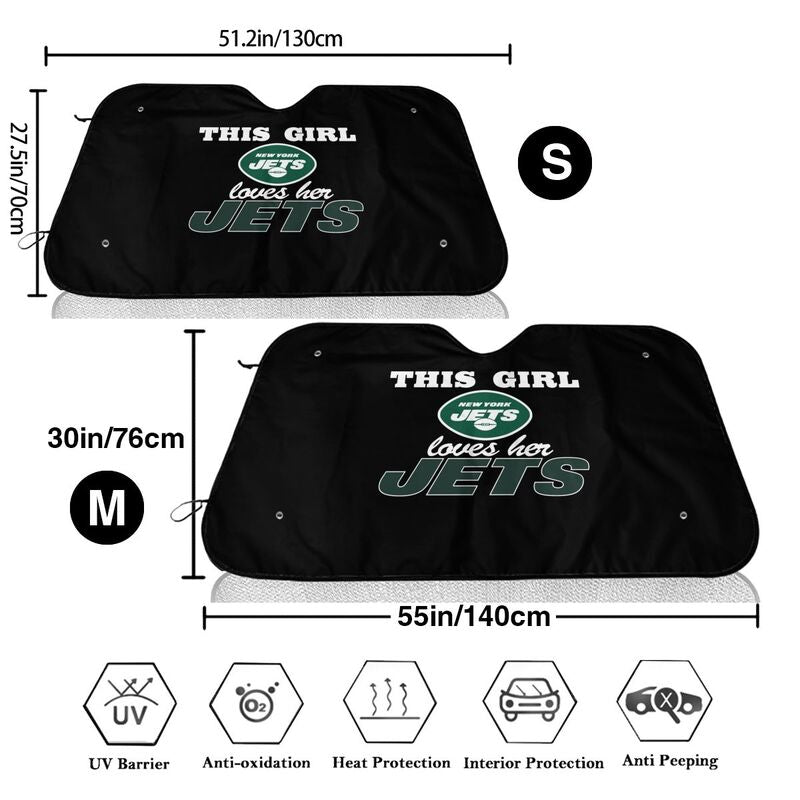 New York Jets Printing multi size car front windshield sunshade car windshield sunshade