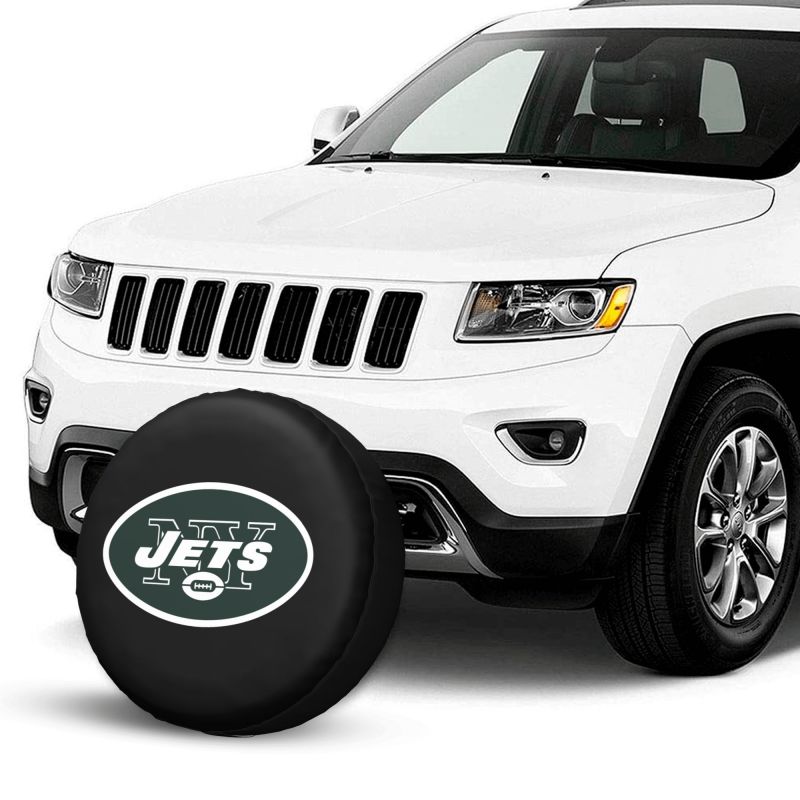 New York Jets 2 Car tire protective cover waterproof and dustproof tire cover