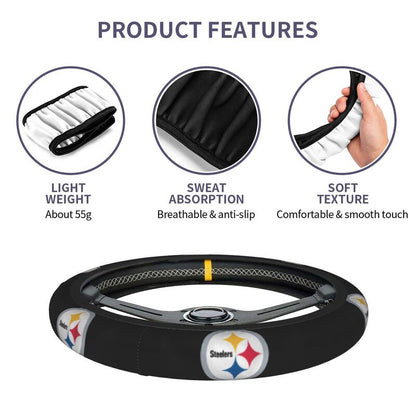 Pittsburgh Steelers 4 Printed breathable elastic steering wheel anti slip cover