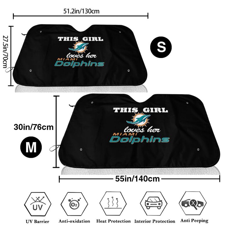 Miami Dolphins Printing multi size car front windshield sunshade car windshield sunshade