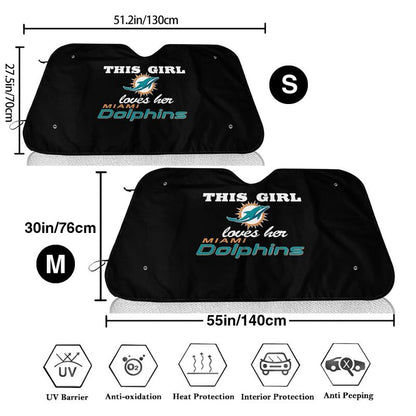 Miami Dolphins Printing multi size car front windshield sunshade car windshield sunshade