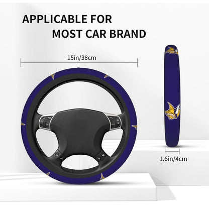 Minnesota Vikings 2 Printed breathable elastic steering wheel protective cover