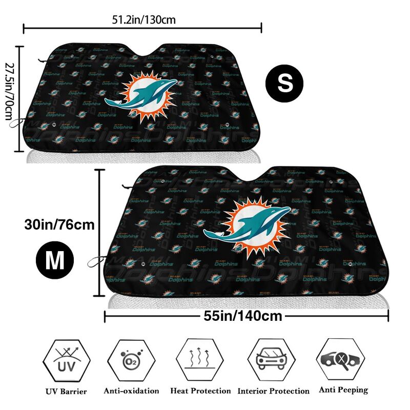 Miami Dolphins Printed is suitable for front Car windshield sunshades Car windshield sunshades