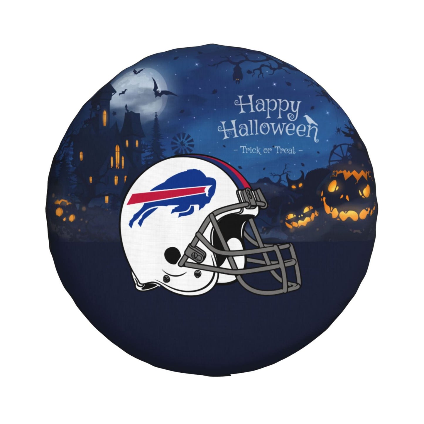 Buffalo Bills printed car tire cover Happy Halloween printed tire dust cover