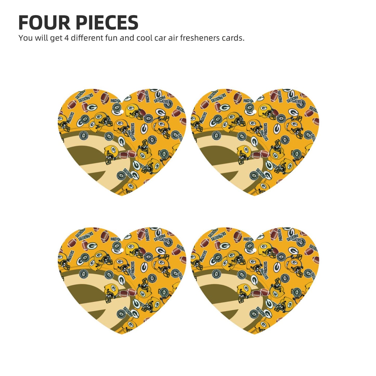 4-pcs Green Bay Packers Car Air Fresheners Cards Set car aromatherapy tablets