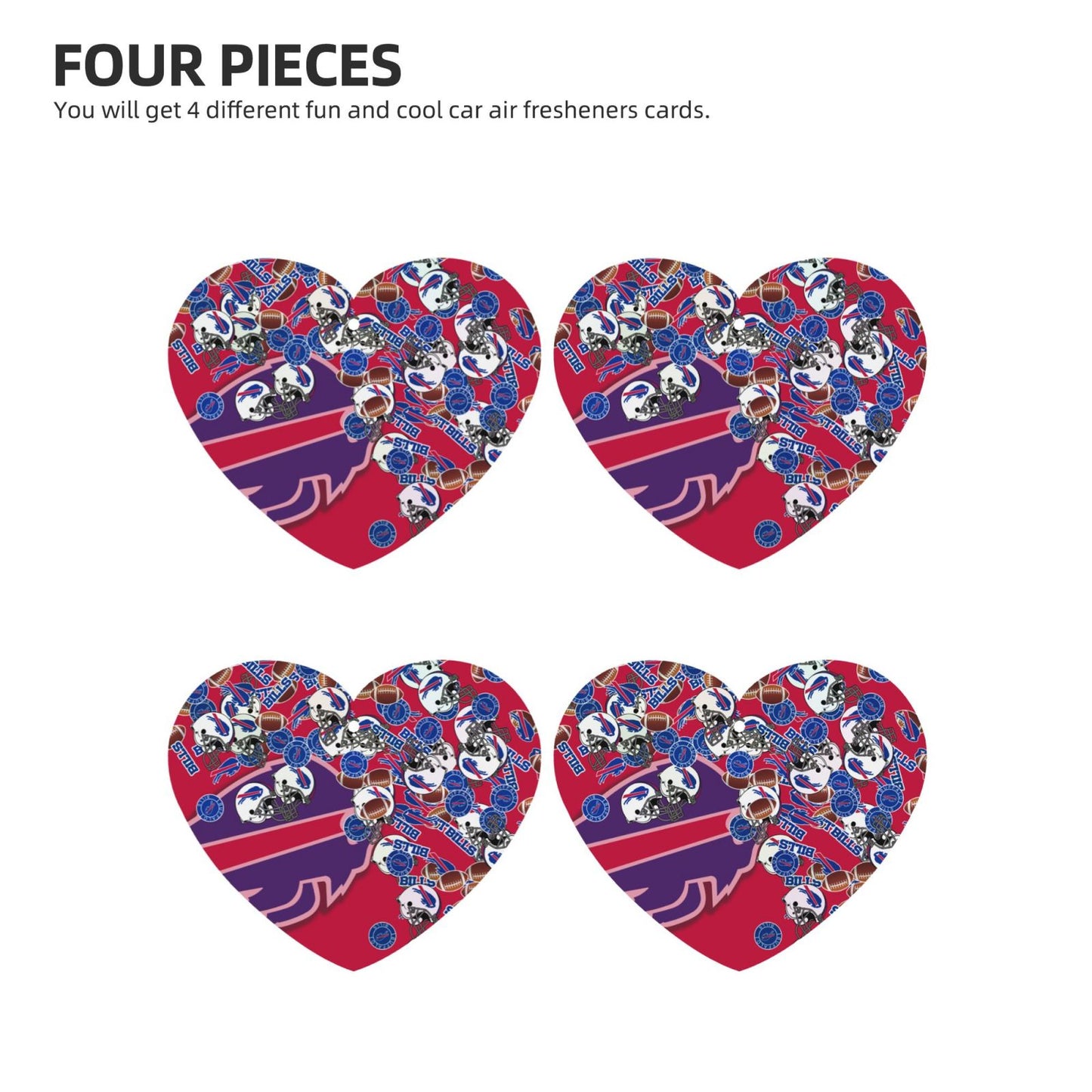 4-pcs Buffalo Bills Car Air Fresheners Cards Set car aromatherapy tablets